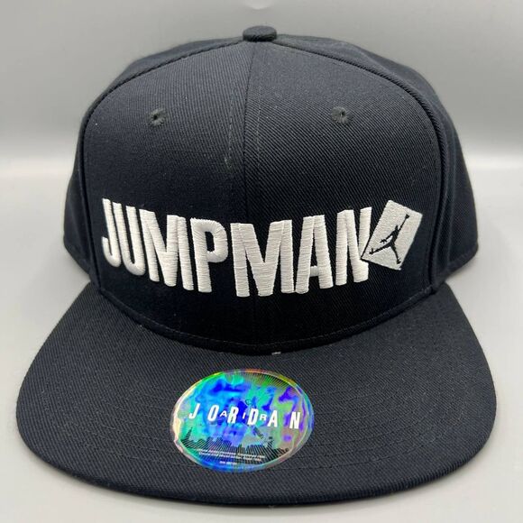 Air Jordan Hat‎ Men Black Embroidered Jumpman Script Snap Back Cap